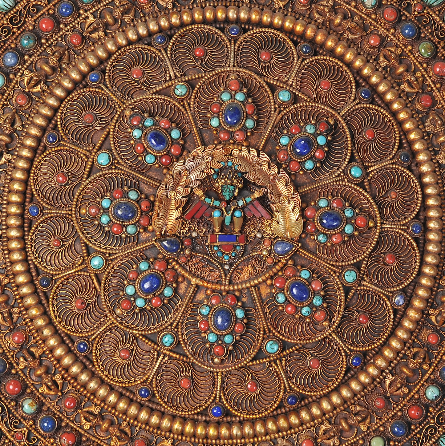 Wall Hanging Filigree Mandala with Tibetan stones