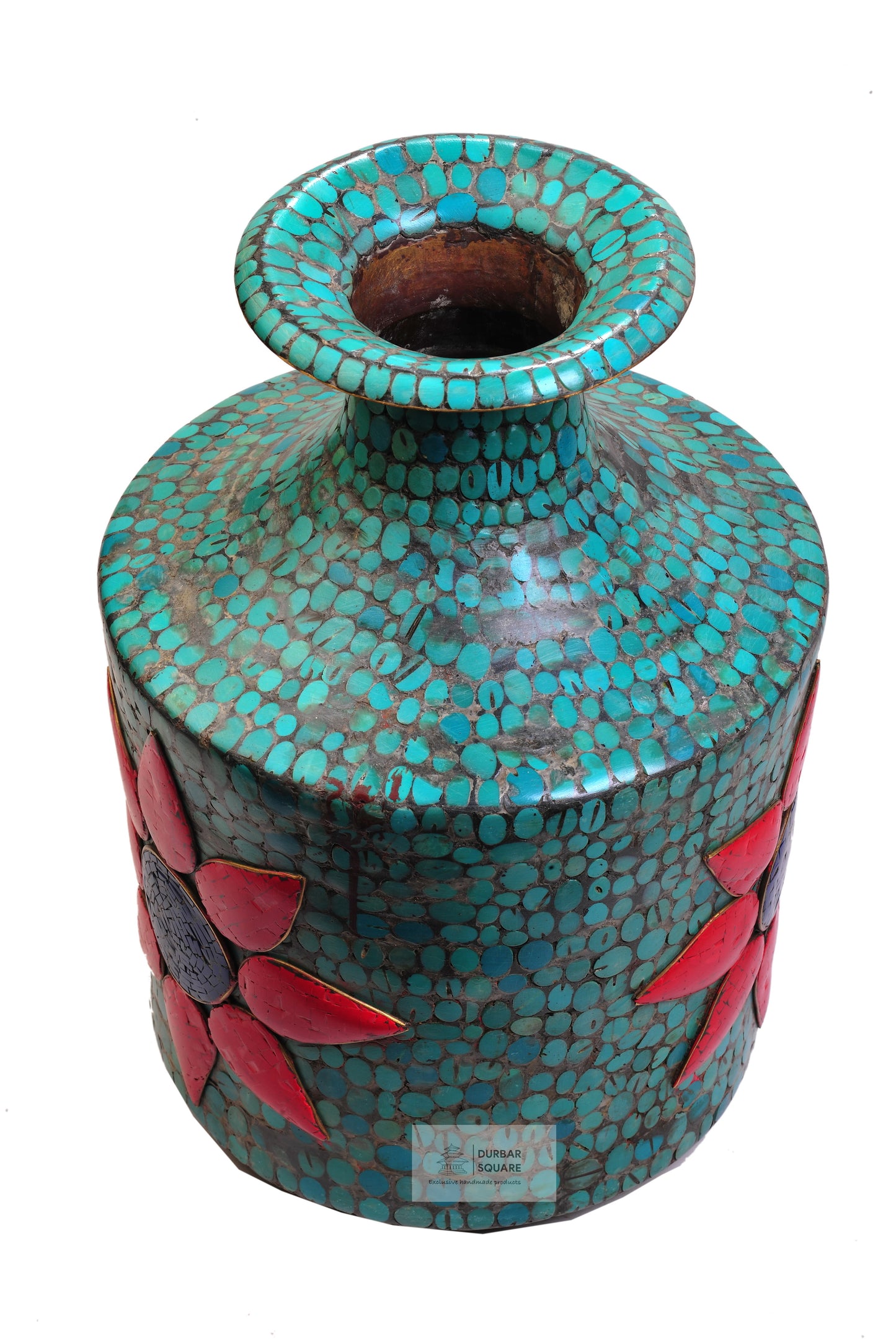 Turquoise Coral Ghagri (Water Pot)