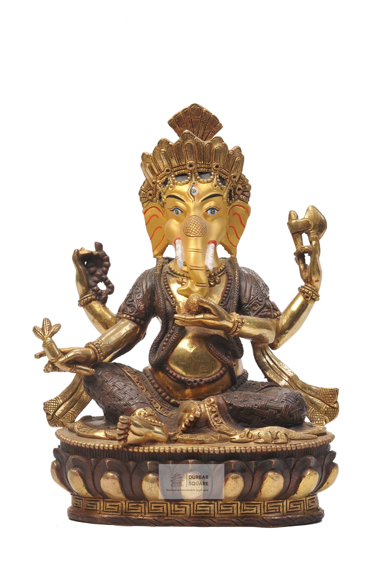 Ganesh Statue with Gold Dusted Face