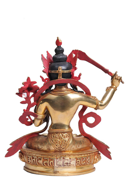 Gold plated Manjushree Statue