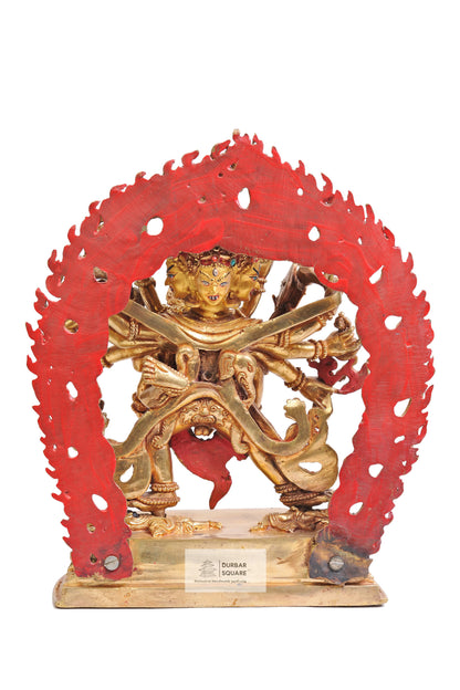 Gold Plated Bhairab / Kaalchakra shakti statue