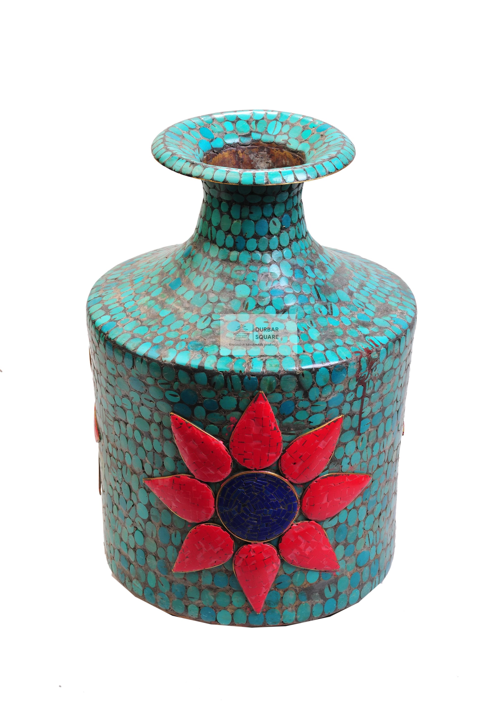Turquoise Coral Ghagri (Water Pot)