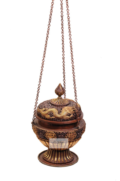 Gold plated Hanging Incence Pot
