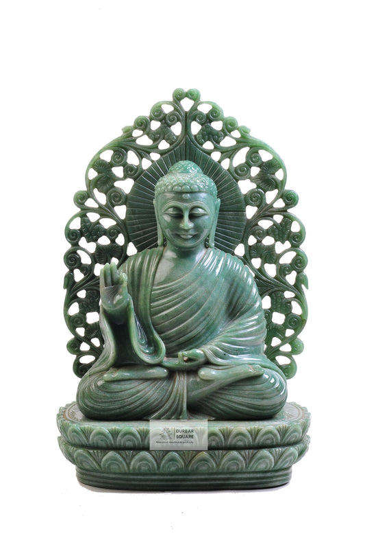 Vitarka Mudra Buddha Statue - Jade stone