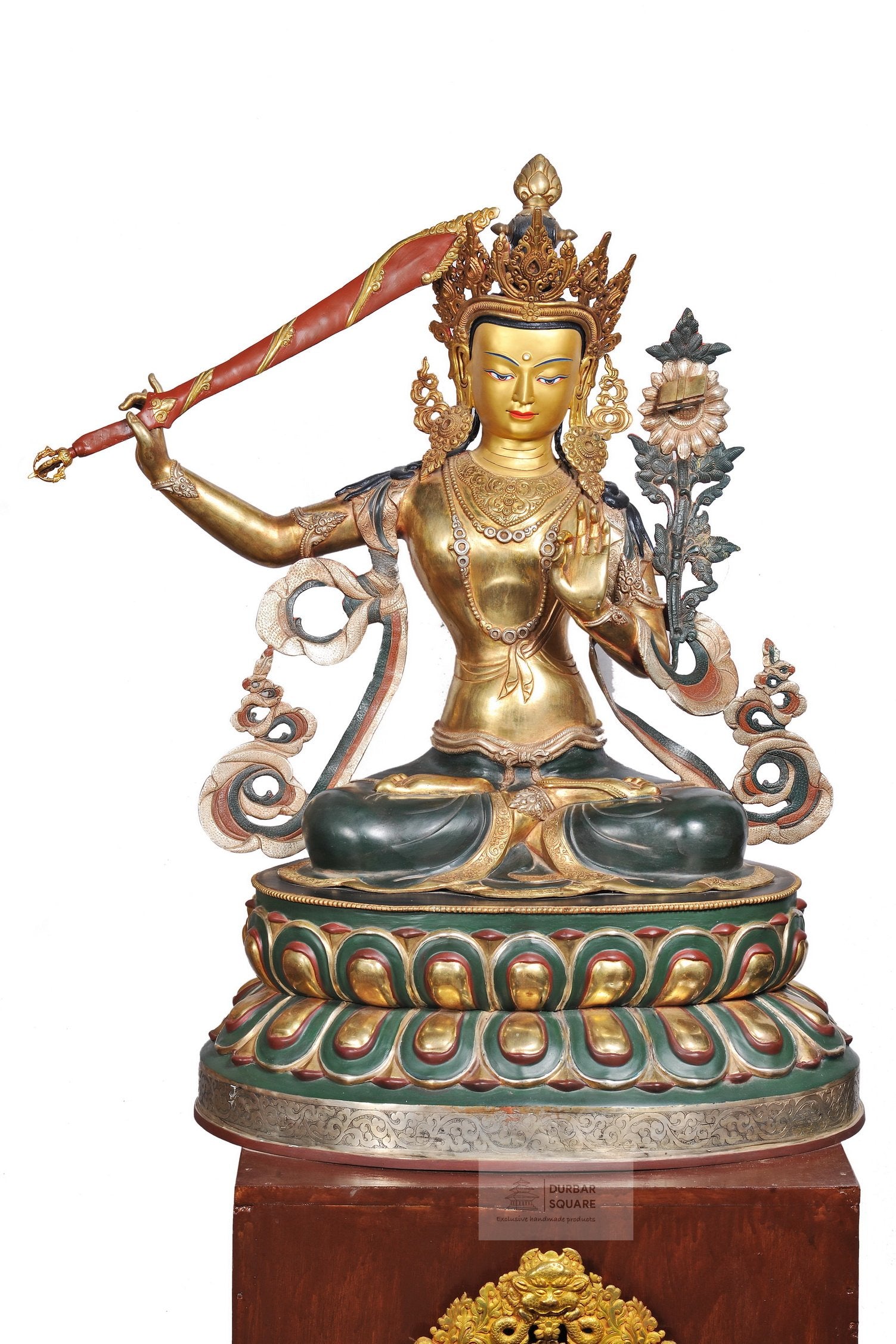 Gold plated Manjushree Statue