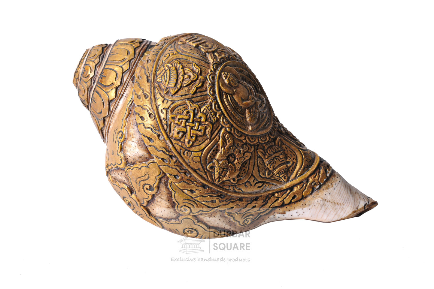 Ashtamangal & Buddha engraved Conch shell