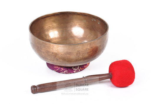 Singing Bowl carved with Bajra