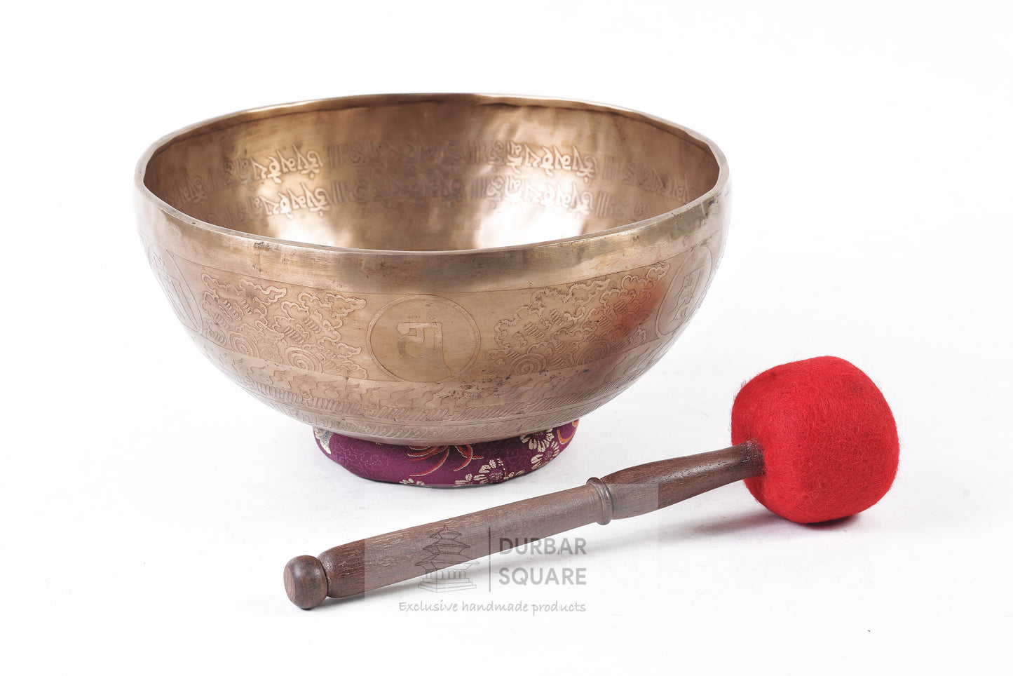 Singing Bowl carved with Thinking buddha