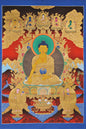 Shakyamuni Buddha Thangka with 5 Buddhas